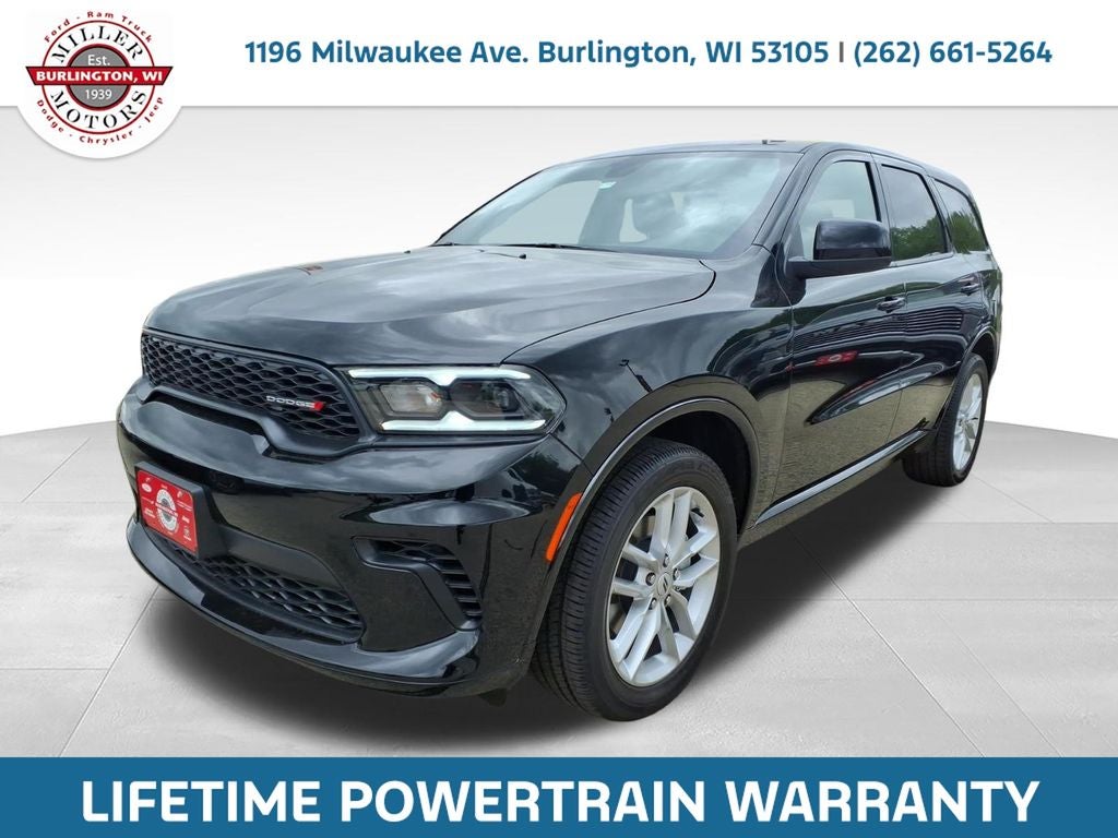 2026 Dodge Durango DURANGO GT AWD in Diamond Black Clear-Coat Exterior Paint — front three-quarter view