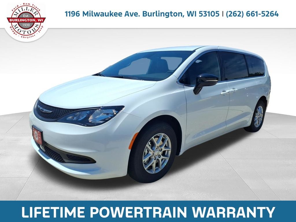 2027 Chrysler Pacifica PACIFICA LX in Bright White Clear-Coat Exterior Paint — front three-quarter view