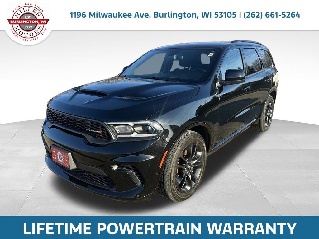 2025 Dodge Durango R/T in Db Black Crystal Clearcoat — front three-quarter view
