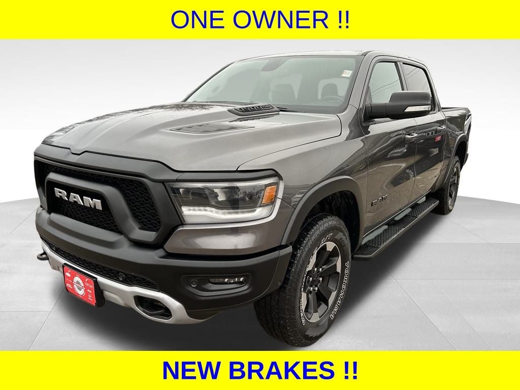 2020 RAM 1500 Rebel in Granite Crystal Metallic Clearcoat — front three-quarter view