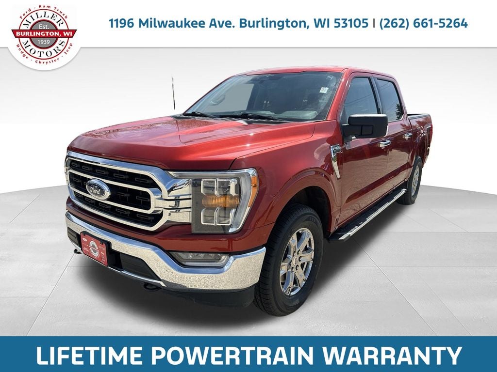2023 Ford F-150 XLT in Chili Pepper Red — front three-quarter view