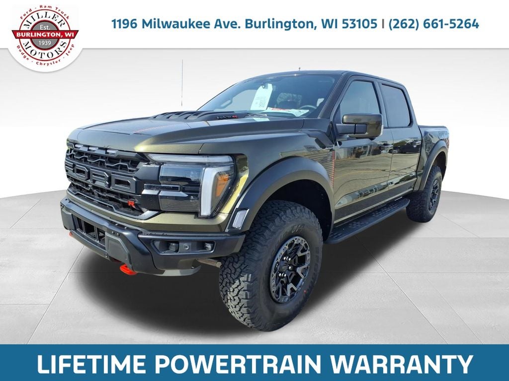 2026 Ford F-150 Raptor R in Green — front three-quarter view