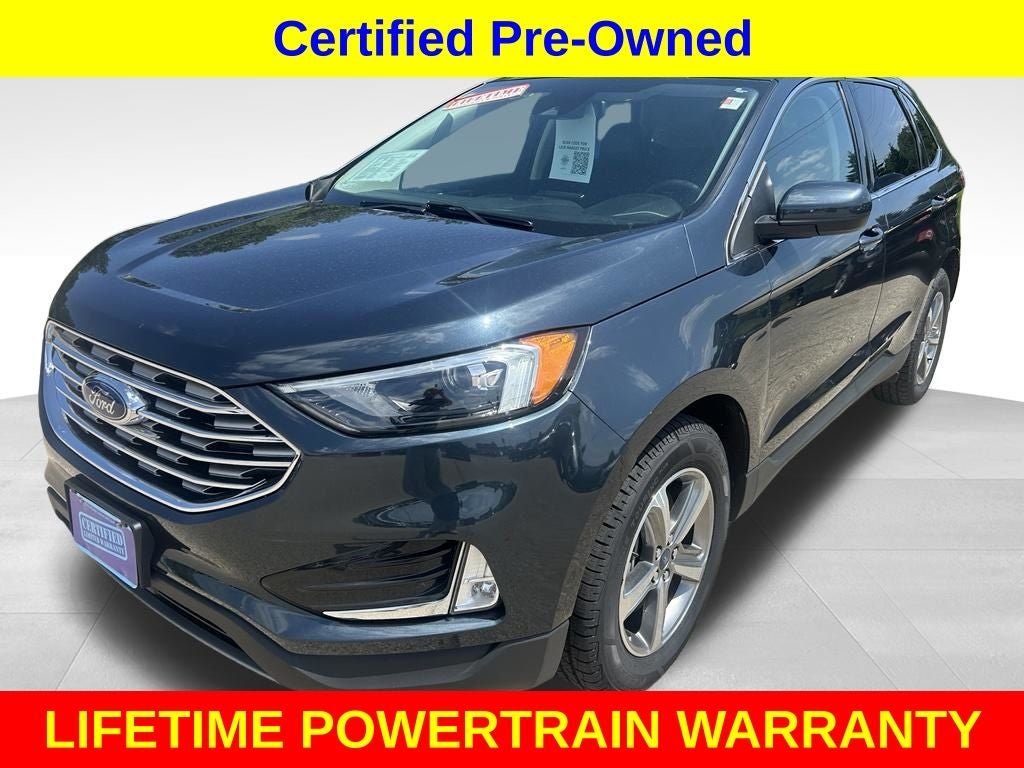 2022 Ford Edge SEL in Blue Metallic — front three-quarter view