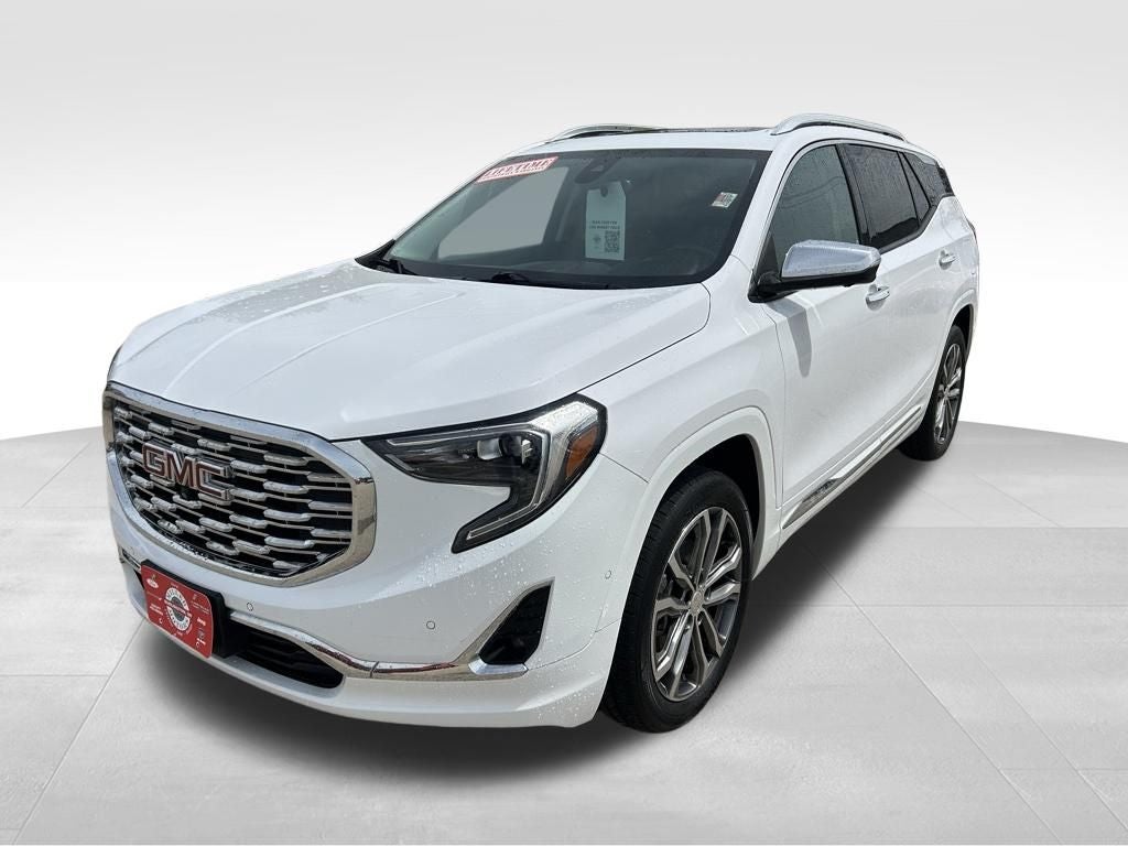 2020 GMC Terrain Denali in White — front three-quarter view